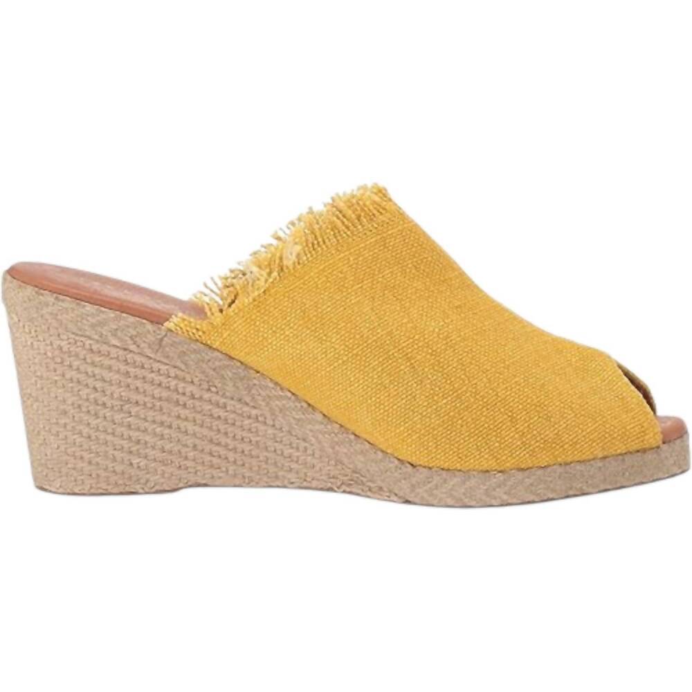 NEW ANDRE ASSOUS women's popy espadrille wedge sandals in yellow